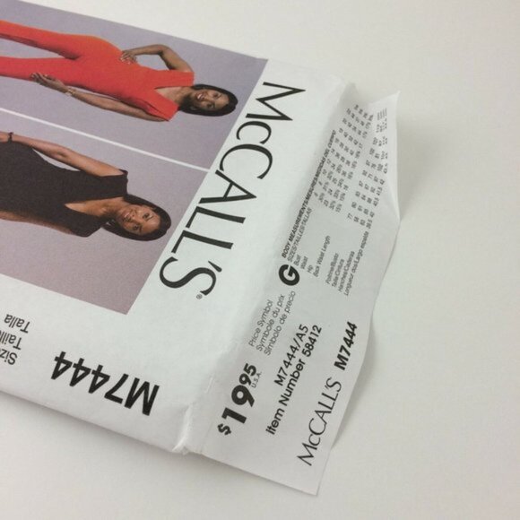 McCalls Pattern 7444 Jumpsuit Uncut Sz 6 8 10 12 14 Deep V Plunge Neckline Sexy - Picture 2 of 10